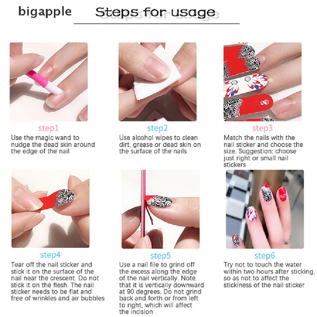 Miếng Dán Móng Tay Giả Họa Tiết Hoa 3D Màu Đồng Bảo Vệ Toàn Diện