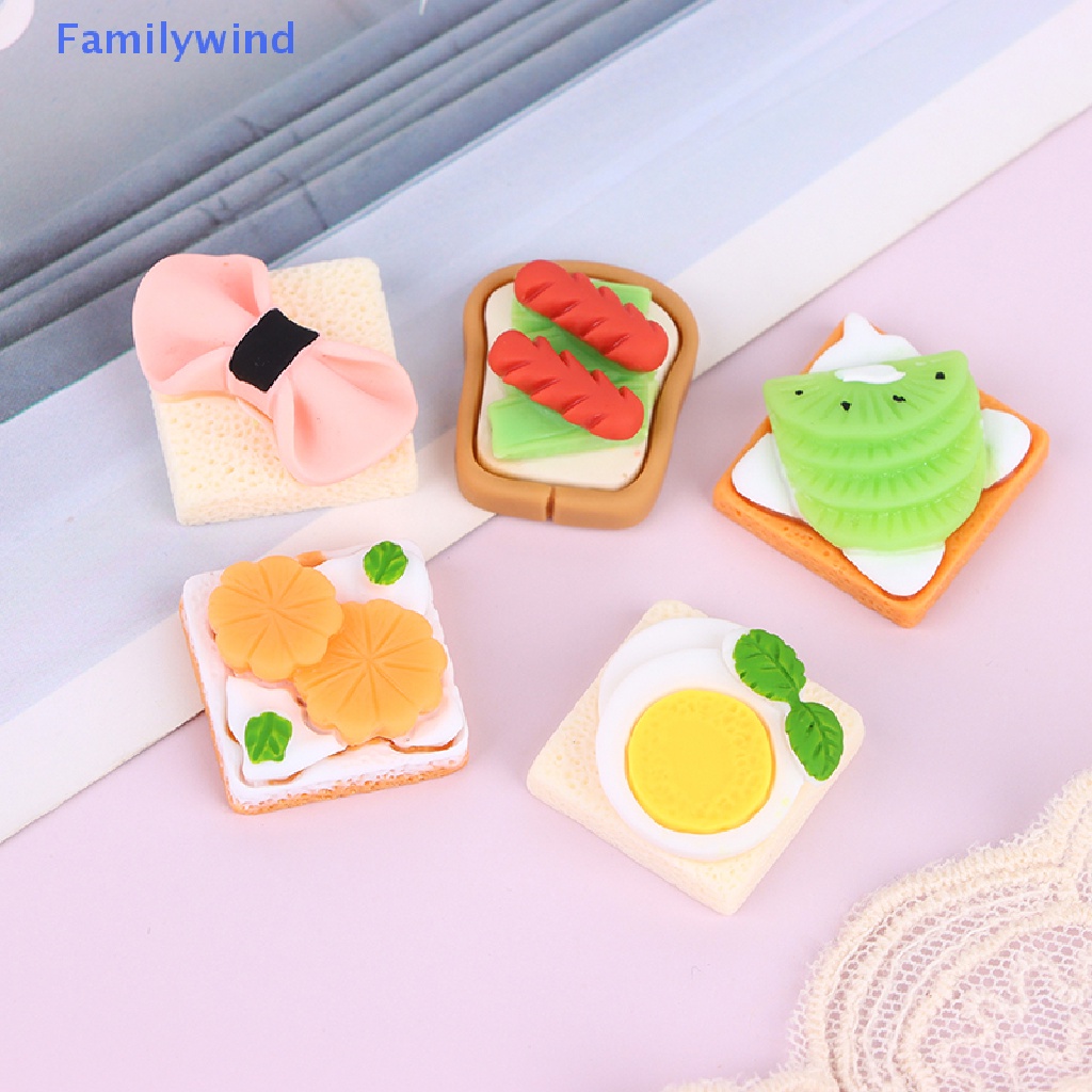 Set 5 Mô Hình Bánh Mì Tráng Miệng DIY Trang Trí Nhà Búp Bê