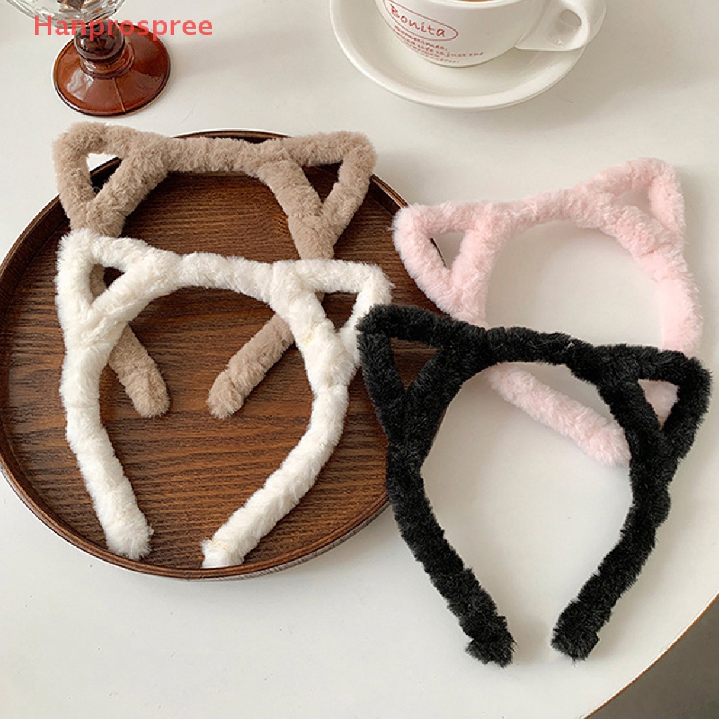 Hanprospree > Băng Đô Tai Thỏ Lông Xù Xinh Xắn Đáng Yêu Cho Nữ Rửa Mặt