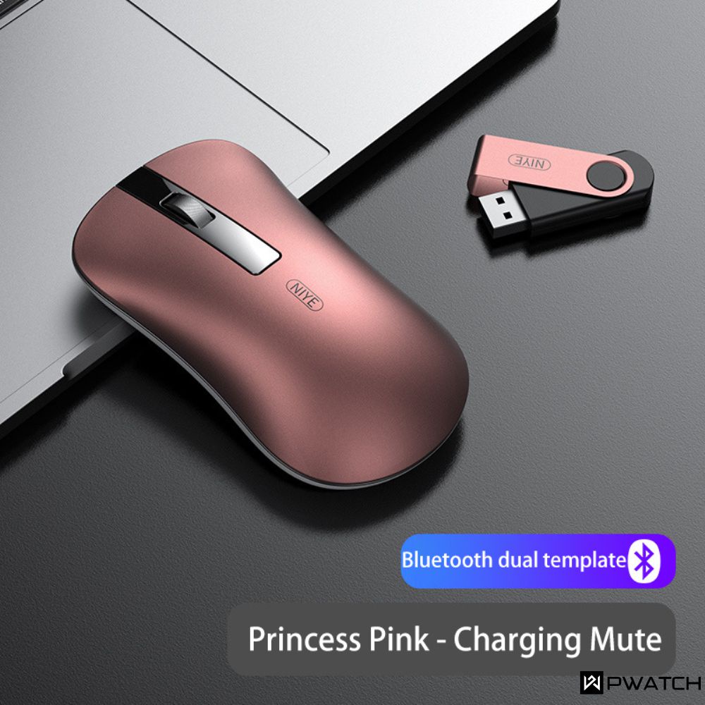 Chuột Không Dây 2.4Ghz Bộ Thu Điều Chỉnh 4 Nút 1600Dpi Chuột Máy Tính Quang Học Chuột Ba Chế Độ Im Lặng Cho Văn Phòng Gia Đình Sử Dụng 【Pwatch】