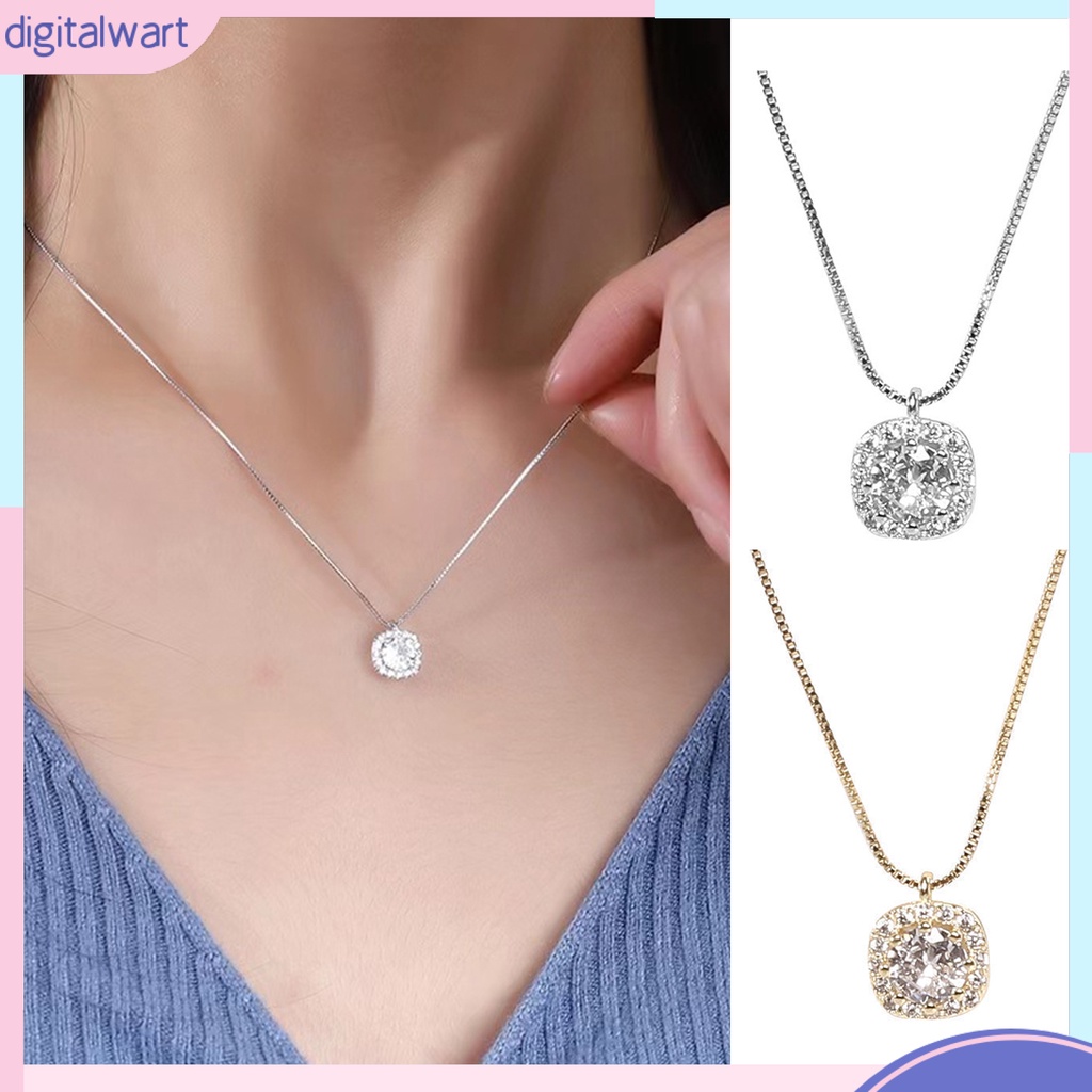 Vòng cổ Mặt Vuông Đính Đá Sang Trọng Cho Nữ