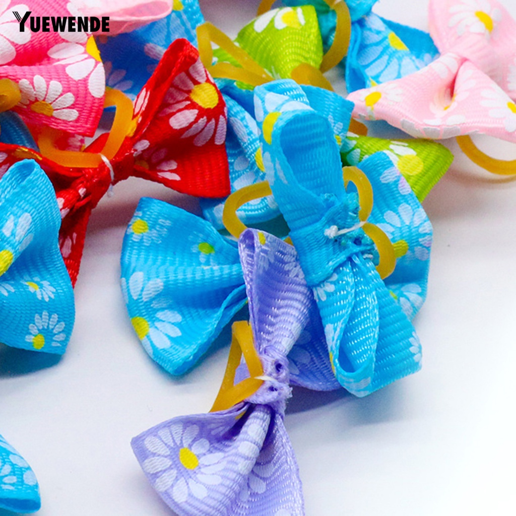 Set 10 Dây Buộc Lông Thú Cưng Co Giãn Màu Sắc Ngẫu Nhiên