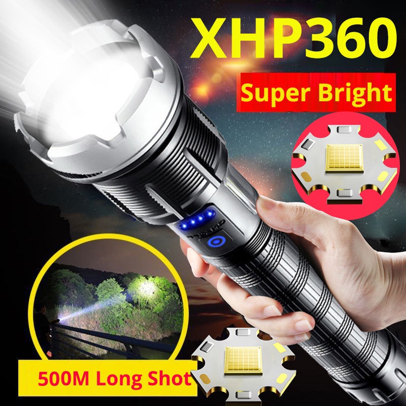Đèn Pin LED XHP360 Chống Thấm Nước Tiện Dụng Chất Lượng Cao