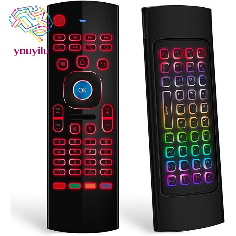 Bàn Phím Điều Khiển Từ Xa Không Dây Kèm Chuột RGB MX3 Pro IR Cho Android Tv Box