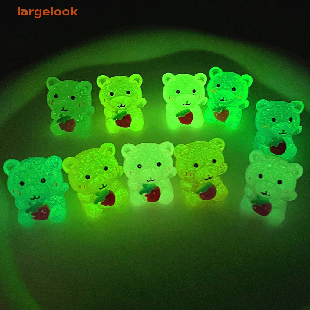 Set 2 Búp Bê Gấu Dâu Tây Hoạt Hình Có Hương Thơm Phát Sáng Trang Trí Tiểu Cảnh / Nhà Búp