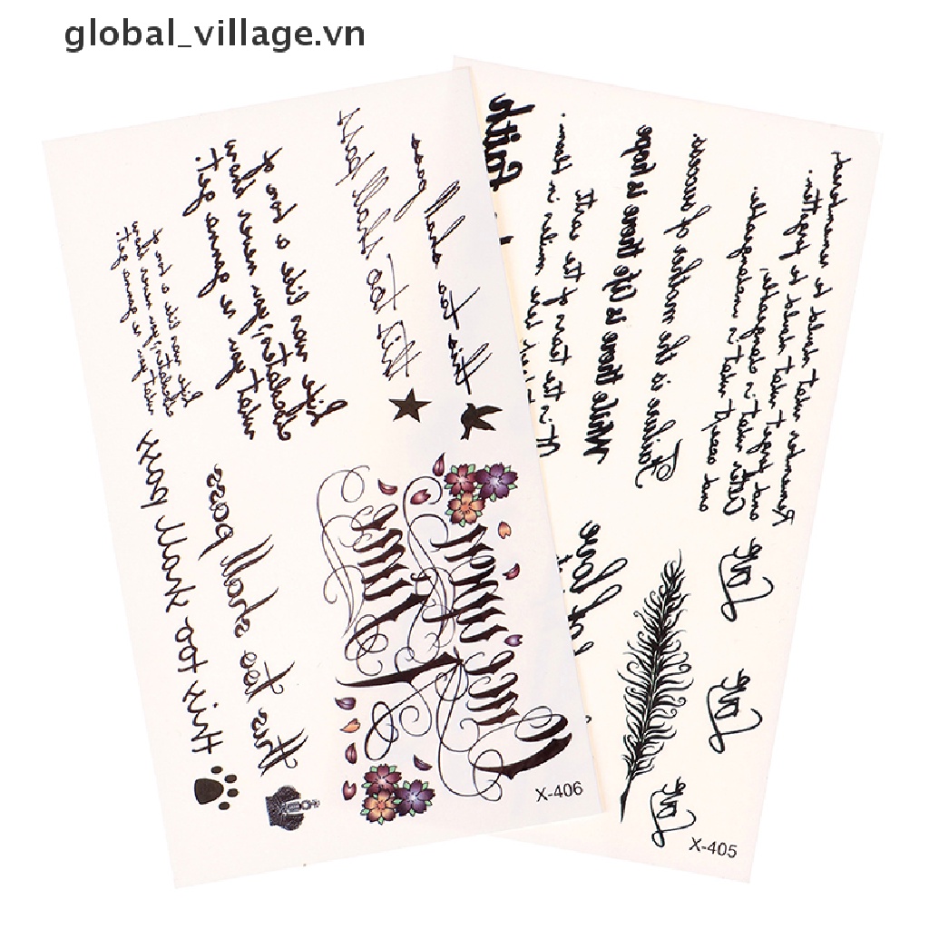 1 Miếng Dán Hình Xăm Tạm Thời Chống Thấm Nước In Chữ Tiếng Anh Dành Cho Nam Nữ