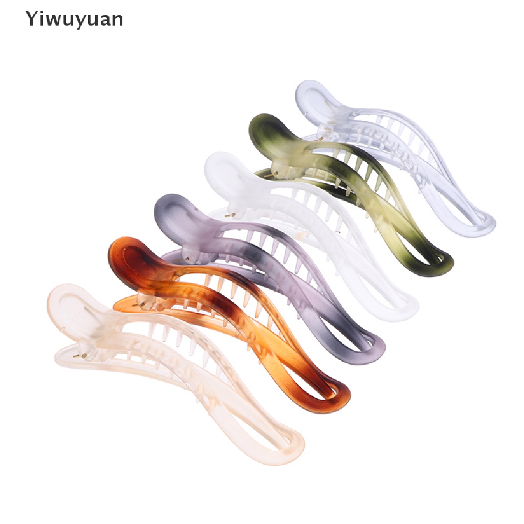 < Yiwuyuan > Kẹp Tóc Kiểu Đuôi Cá Lớn Bằng Acrylic Màu Đục