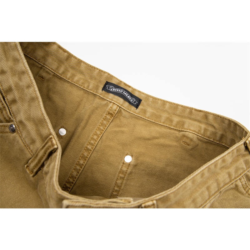 Chr-come Quần Yếm Da Thêu Họa Tiết Đường Phố Cao Cấp Thời Trang Mới Nhất Dành Cho Nam Và Nữ