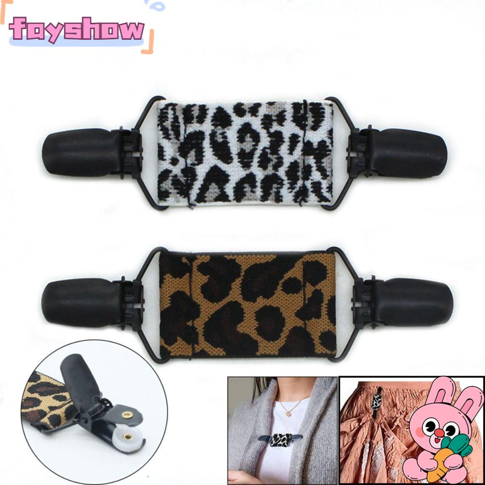 Kẹp Cố Định Cổ Áo Cardigan Họa Tiết Da Báo Đa Năng Tiện Dụng Cho Nữ