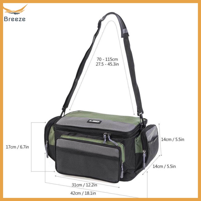 Túi Đựng Dụng Cụ Câu Cá Đa Năng Sức Chứa Lớn 2 Màu Bằng Vải Oxford