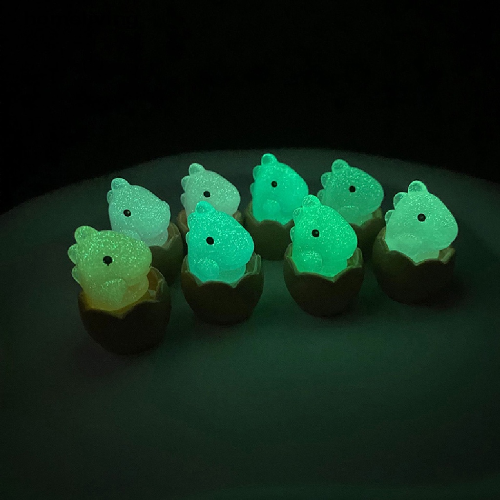 Bộ 2 Đồ trang trí Trứng Khủng Long Bằng Nhựa Phát Sáng Trong Bóng Tối Trang Trí Tiểu Cảnh