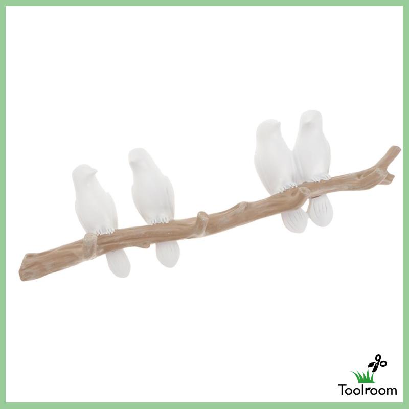 Set 2 Móc Treo Áo Khoác Gắn Tường Bằng Nhựa Resin Hình Chú Chim