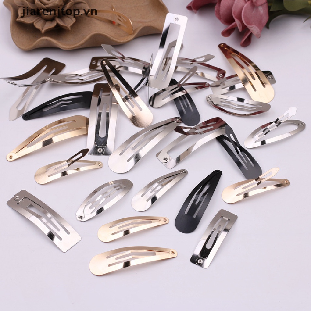 Set 50 Kẹp Tóc Kim Loại Màu Vàng / Bạc / Đen Làm Thủ Công diy vn