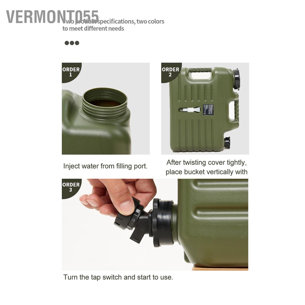 Vermont055 Di Động Bình Đựng Nước Ngoài Trời Lưu Trữ Tàu Sân Bay PE Xô Cho Cắm Trại Dã Ngoại BBQ Dung Tích Cao 12L Xanh