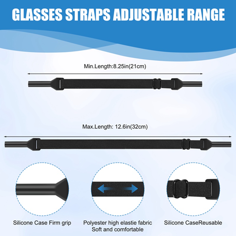 Dây Đeo Kính Có Thể Điều Chỉnh Không Cần Đuôi Phù Hợp Với Mắt Kính Thể Thao Unisex