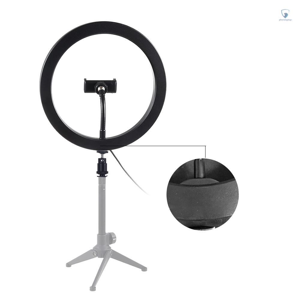 Đèn LED Tròn 10 "Có Thể Điều Chỉnh Độ Sáng Kèm Giá Đỡ Điện Thoại Di Động Hỗ Trợ Quay Video / Phát Trực Tiếp