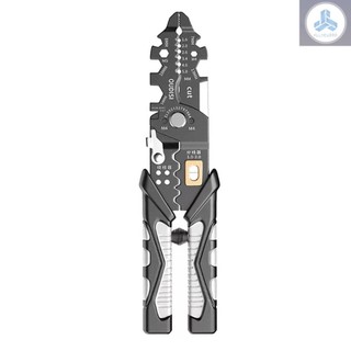 Multi-functional Chrome Vanadium Steel Pliers Electrician Wire Separating Crimping Stripping Cutting Winding Clamping Tools for Home Appliance Maintenance