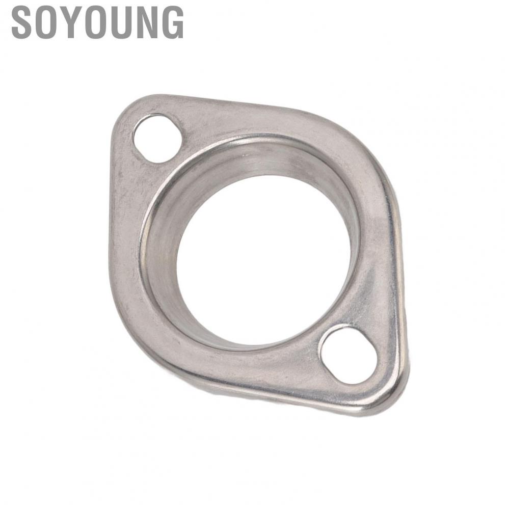 Soyoung 2.5in Manifold Collector Flange  Durable Stainless Steel 2 Bolt Exhaust Downpipe for Car