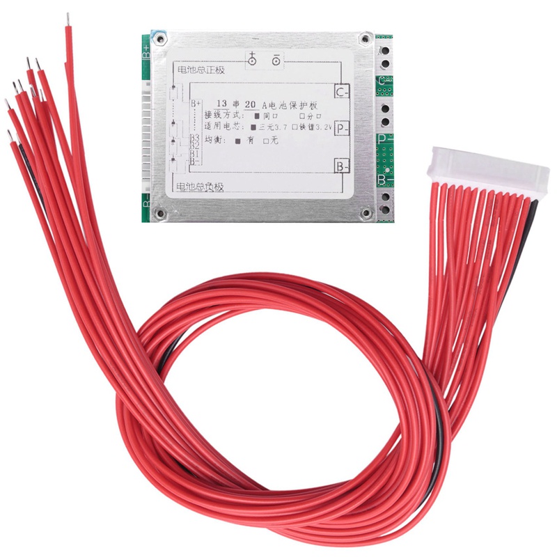 Bảng Mạch Bảo Vệ Pin Lithium 13S 48V 20A Bms Pcb Với Cân Bằng Cho Xe Điện E-Bike