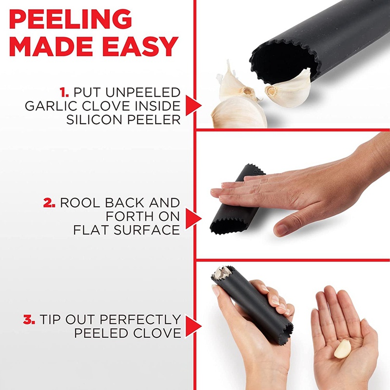 1 Dụng Cụ Nghiền Và Bóc Vỏ Bằng Thép Không Gỉ Với Con Lăn Silicone Máy Rửa Chén Dạng Bóp Dễ Dàng Chống Rỉ Sét An Toàn