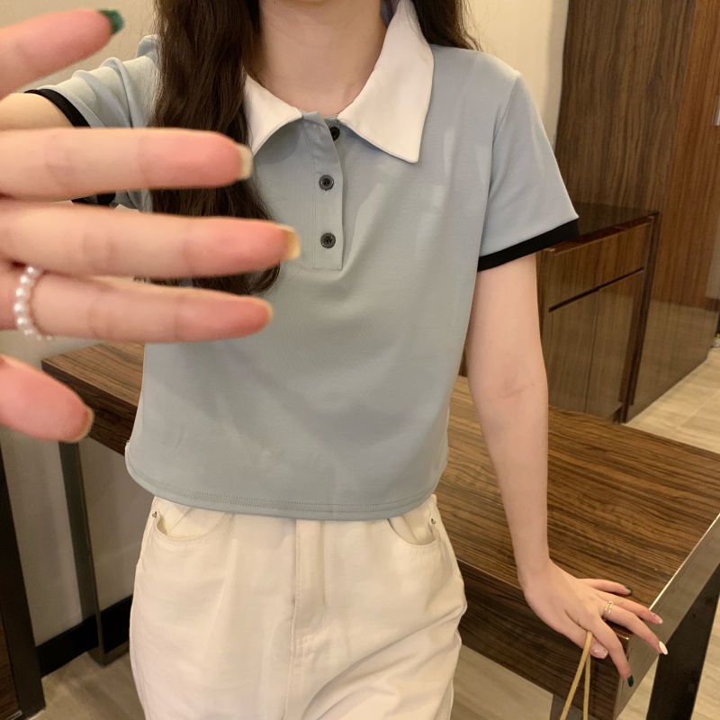 IELGY  Áo polo Ngắn Tay Thời Trang Dành Cho Nữ