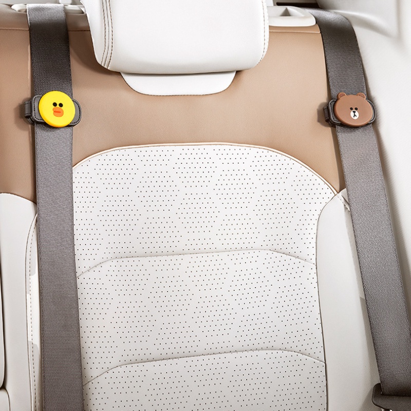 Line friends Khóa Dây An Toàn Xe Hơi Mở Rộng Họa Tiết Hoạt Hình Dễ Thương Cho Bé