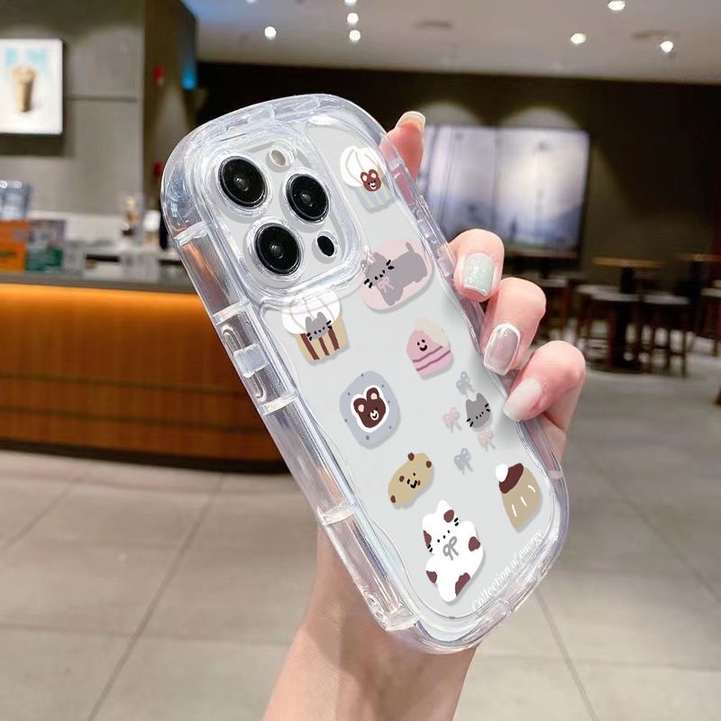 ✅Ốp Điện Thoại Mềm Trong Suốt Họa Tiết Bánh Kem / Mèo Hoạt Hình Cho Apple xsxr8p13iPhone14 117 promax / 12 / 6NM3