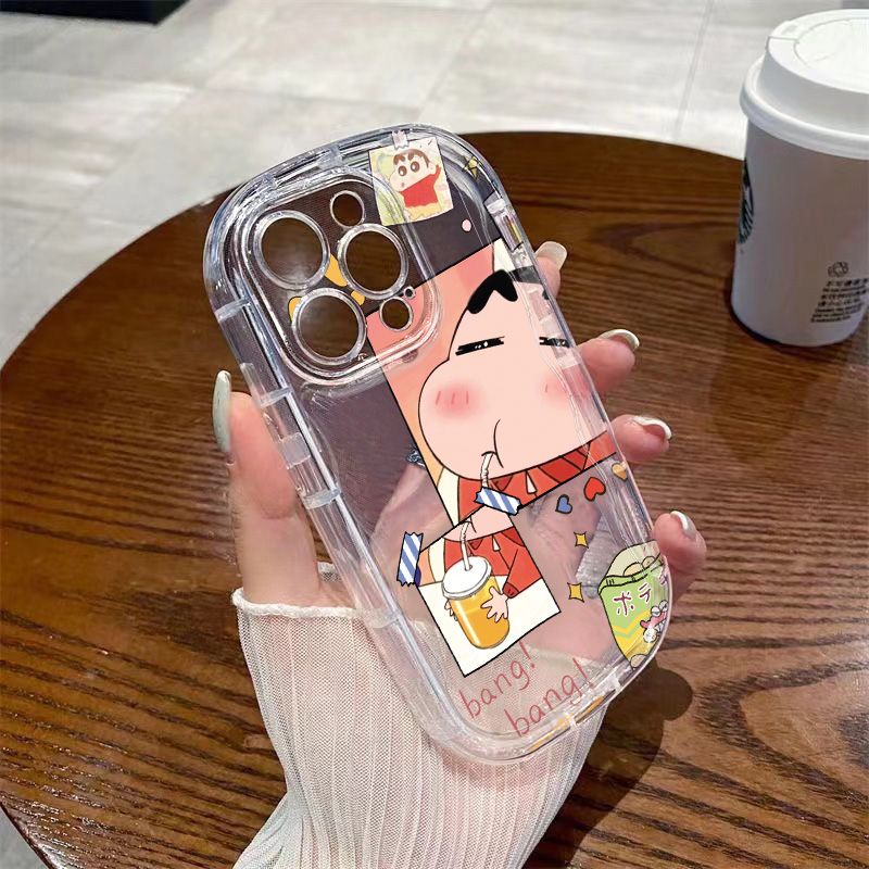 ✅Ốp Điện Thoại Dẻo Trong Suốt Họa Tiết Hoạt Hình Cậu Bé Bút Chì Cho iPhone1412 / 11s13 xr / 8p7 promax