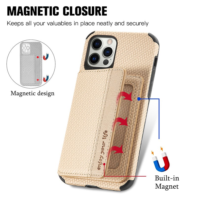 Ốp Điện Thoại Da + Sợi Carbon Có Ngăn Đựng Thẻ Chống Rơi Cho OPPO Reno 8 7 8T 8Z 7Z Reno8 Reno7 T Z 4G 5G