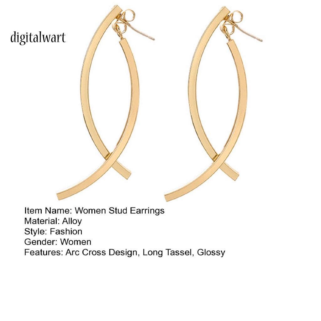 Kỹ Thuật Số| 1 Đôi Bông Tai Dài Dạng Xỏ Kiểu Dáng Hình Học Thời Trang Dành Cho Nữ