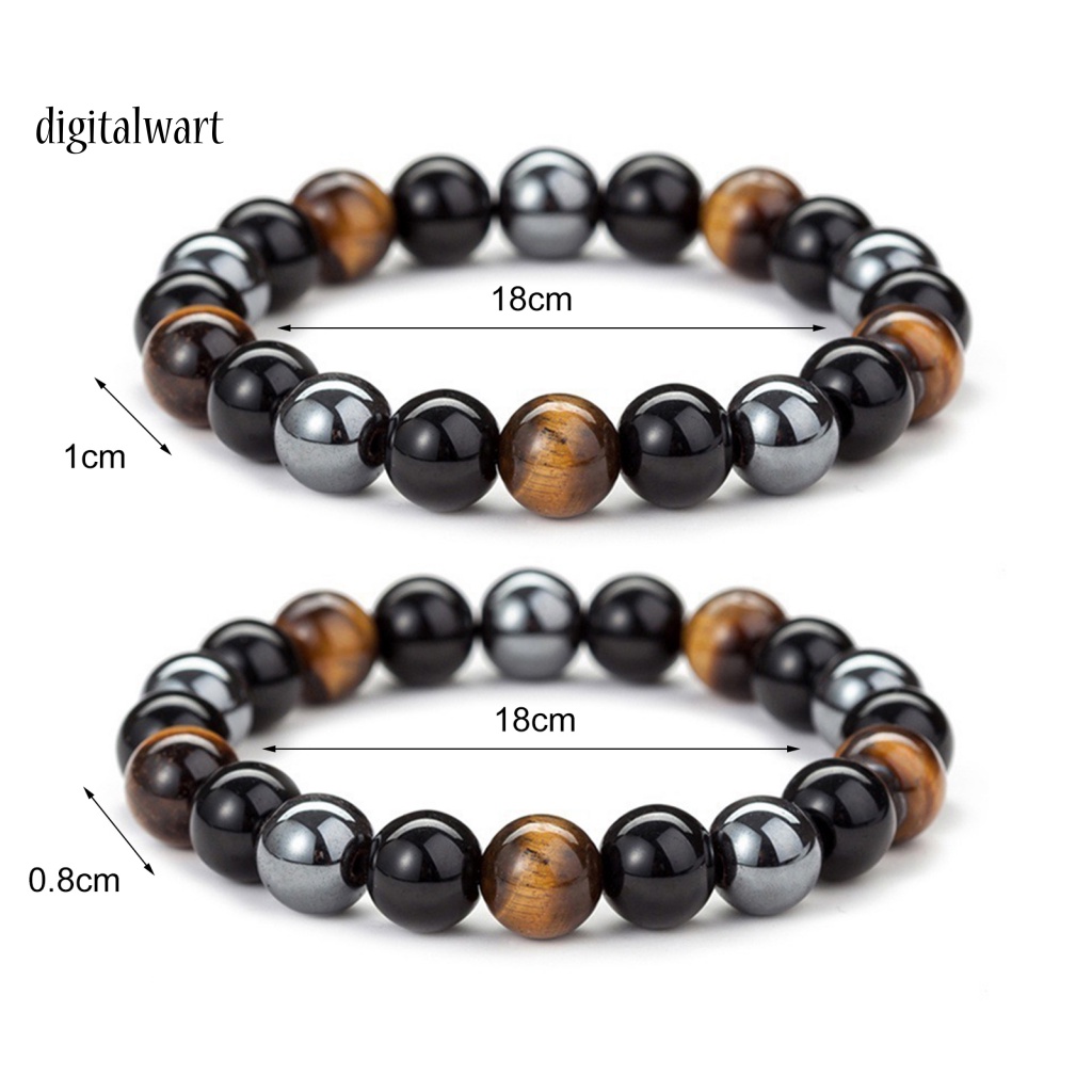 Kỹ Thuật Số| Vòng Tay Chuỗi Hạt Đá Mắt Hổ Màu Đen Unisex