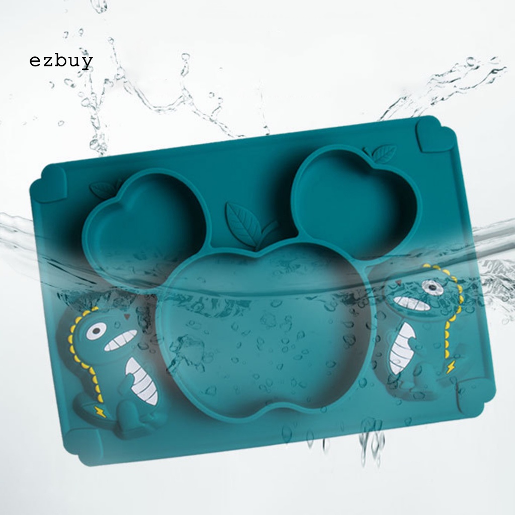 Đĩa Ăn Silicone Mềm Mại Đa Năng Chống Rơi Vỡ Thiết Kế Cốc Hút Mạnh Mẽ Cho Trẻ Em