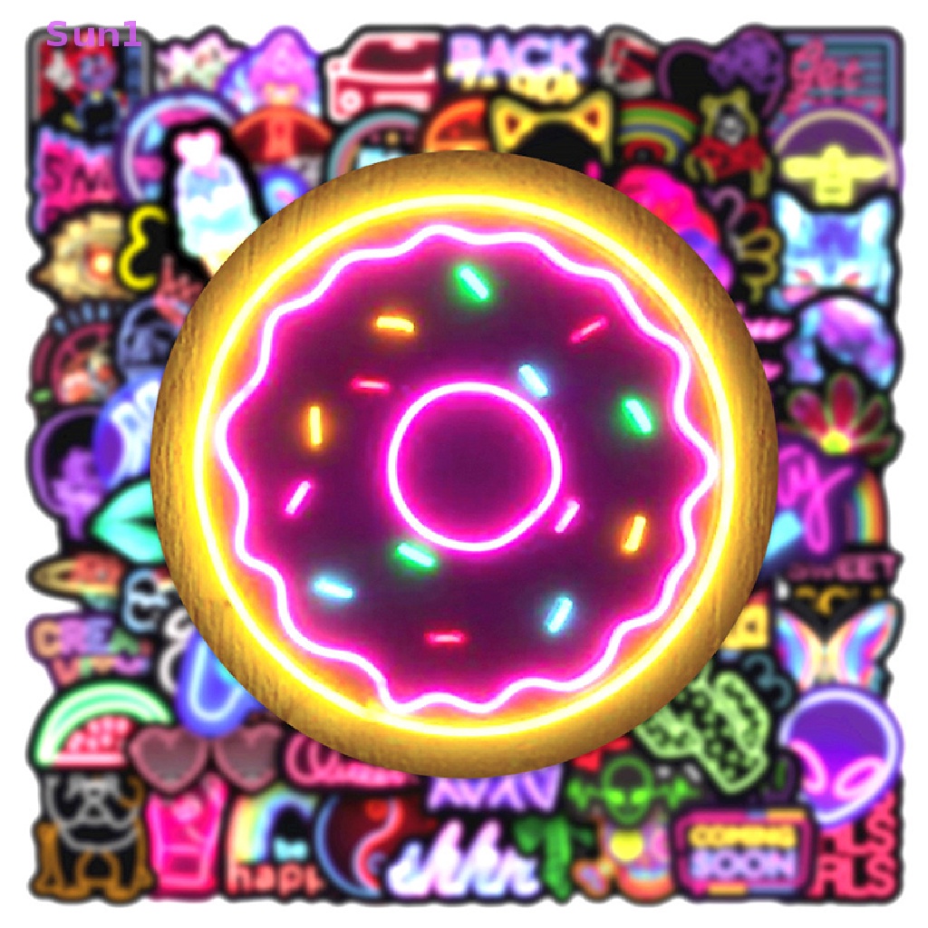 Set 1 &gt; 100 Miếng Dán Hoạt Hình Trang Trí Laptop Hành Lý Xe Máy