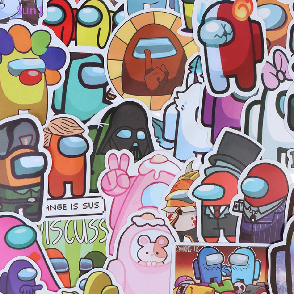 Set 50 Miếng Dán Graffiti Chống Nước Trang Trí Xe Hơi / Ván Trượt / Laptop / Hành Lý