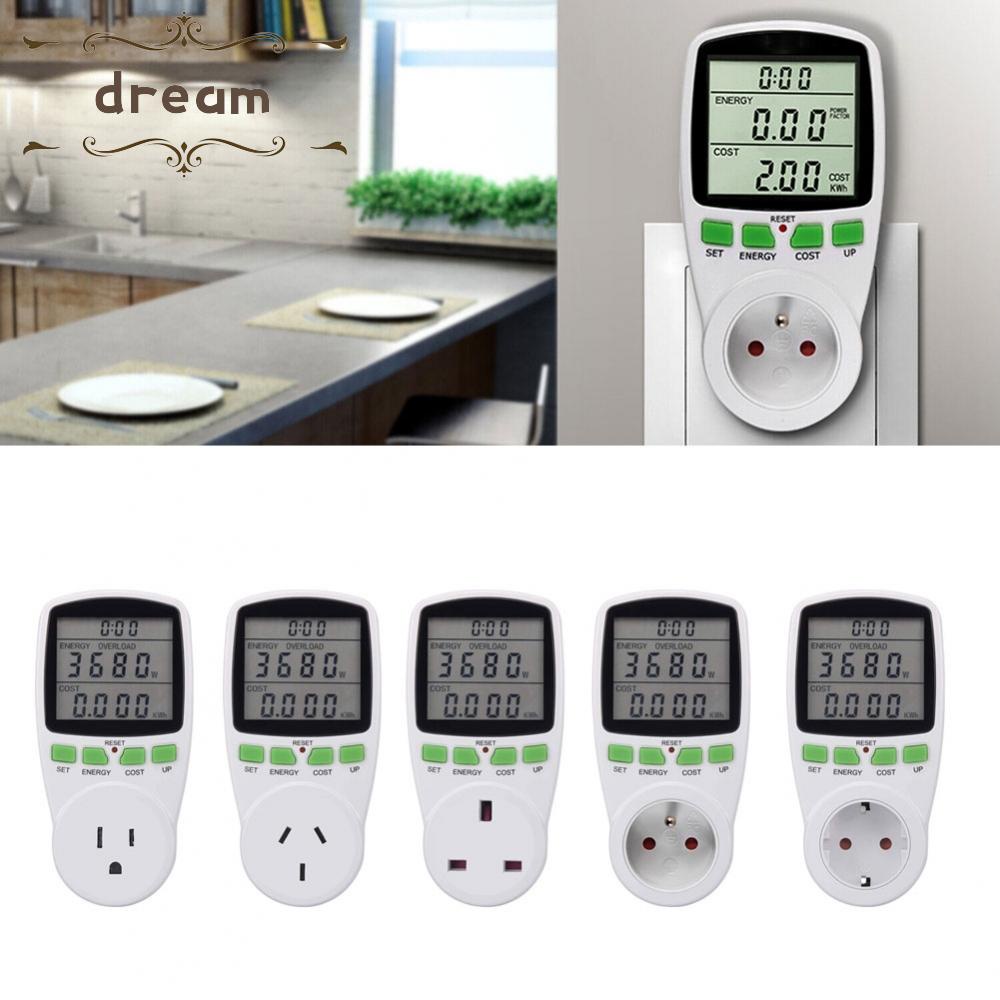 【DREAMLIFE】1 * Energy Consumption Energy Costs Measuring Device Electricity Meter UK Socket
