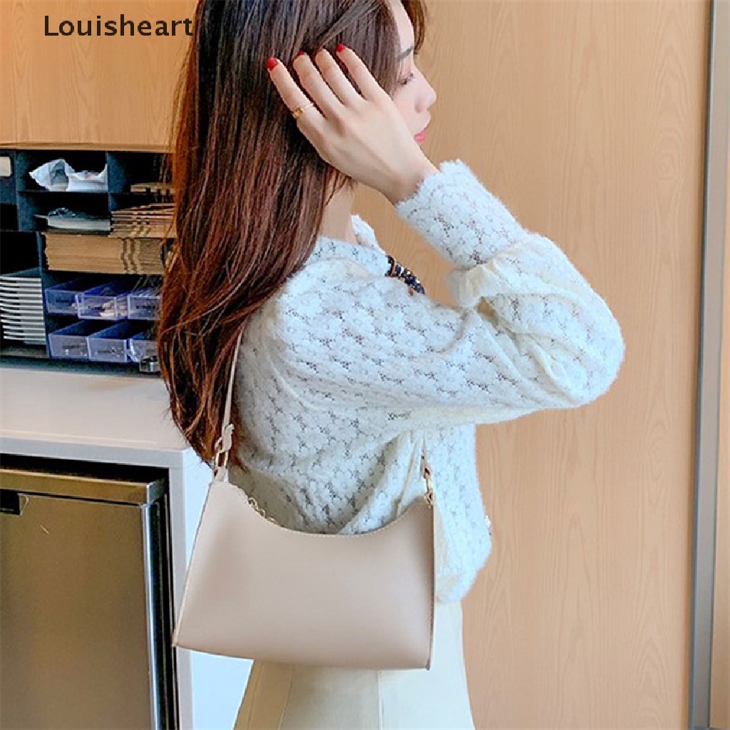 Túi Xách Louisheart Da PU Màu Trơn Phong Cách Retro Cho Nữ