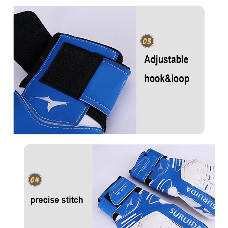 1 Cặp Găng Tay Thủ Môn Bằng Da PU Latex Chống Va Chạm Bảo Vệ Tay Cho Bé