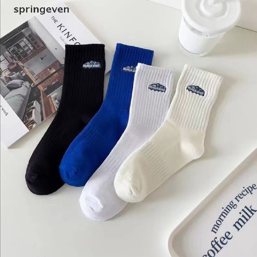 Springeven Vớ Cotton Len Dày Dặn Thêu Họa Tiết Núi Tuyết Đơn Giản Thanh Lịch Cho Nam Và Nữ Vào Mùa Đông