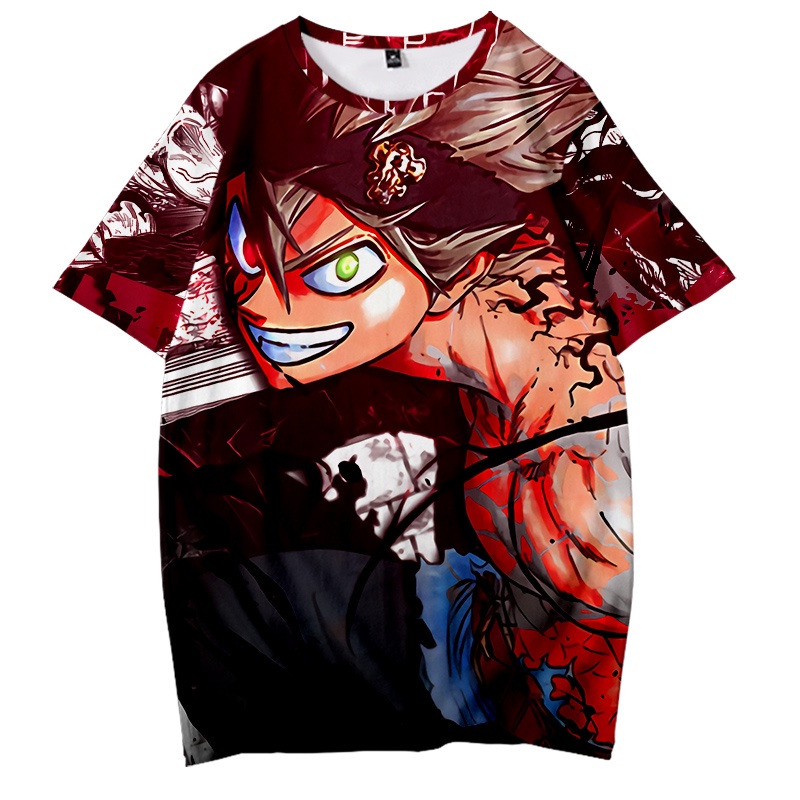 Áo Thun Tay Ngắn In Hình Asta Graphic 3D Màu Đen Phong Cách Harajuku Thời Trang Cho Nam Và Nữ