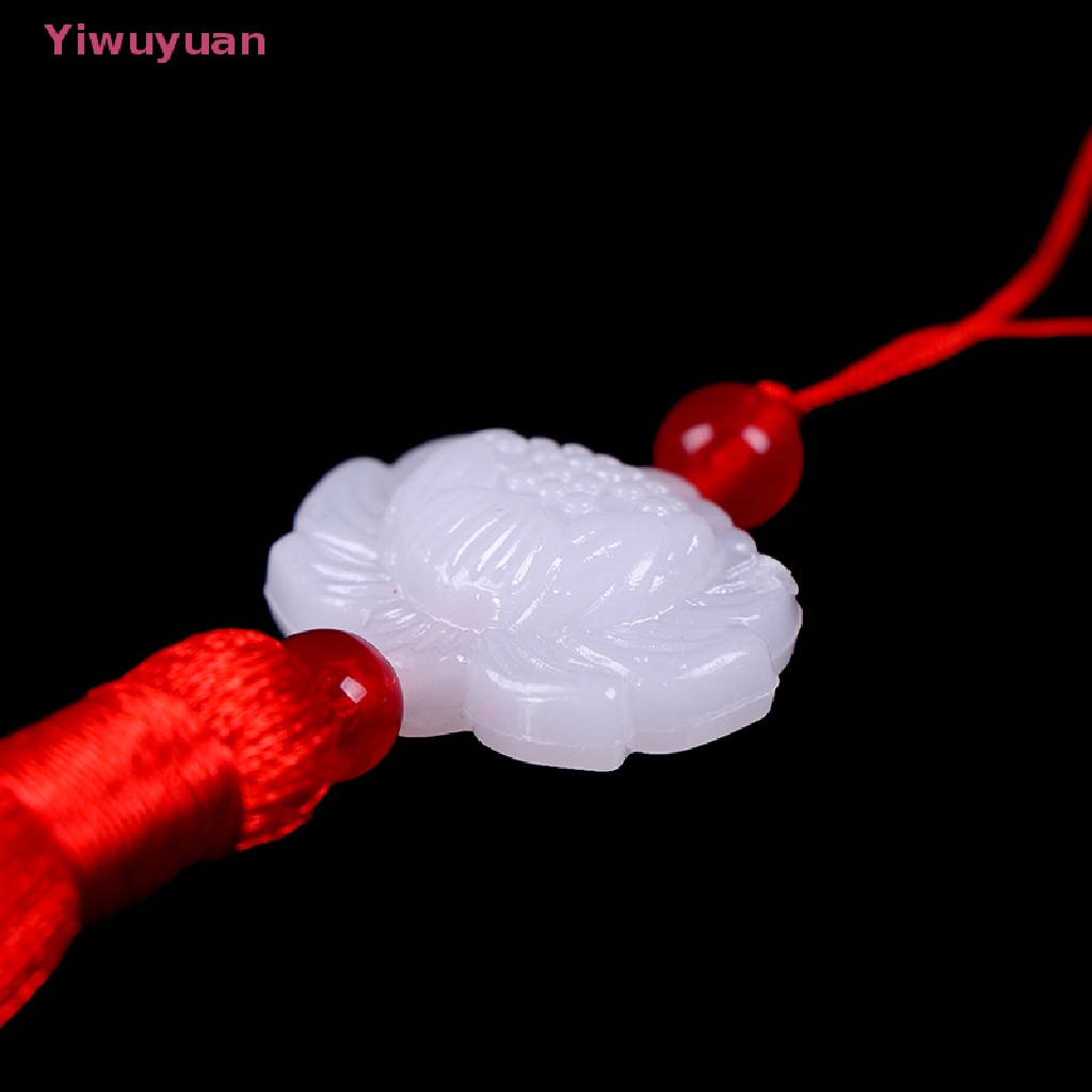 <Yiwuyuan> Chinese Retro White Jade Lotus Tassel Fringe DIY Alloy Craft Tassel Accessories New