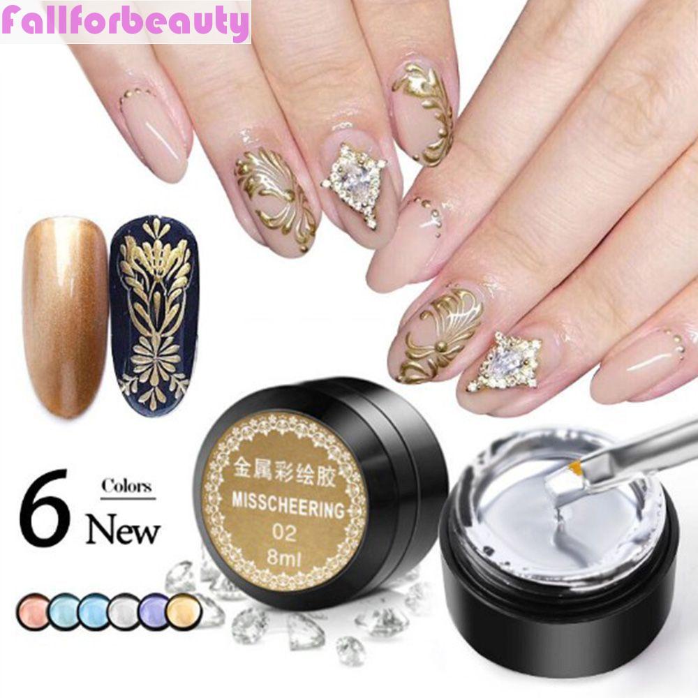[Hàng mới về] Gel vẽ móng tay FALLFORBEAUTY màu ánh kim thời trang