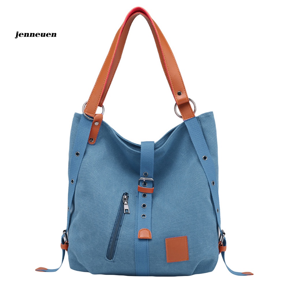 Ba Lô Vải Màu Trơn Sức Chứa Lớn Thời Trang Cho Nữ