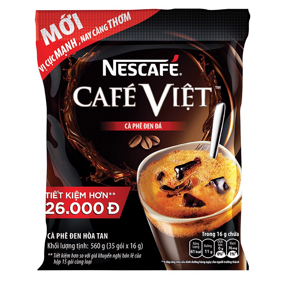 Cà phê Việt đen đá - Nescafe Việt bịch  Date New 2023