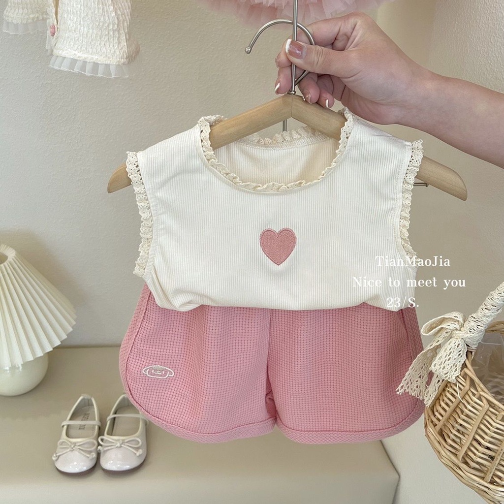 Set Áo Thun Tay Ngắn Phong Cách Thời Trang Mùa Hè Mới 2023 Cho Bé Gái
