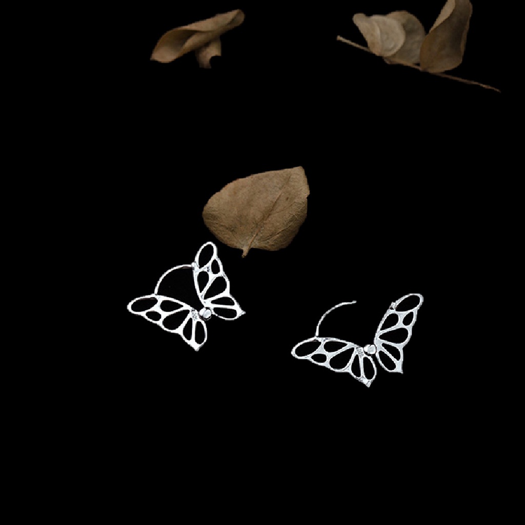 Bông Tai Dạng Vòng Cắt Hình Bướm Màu Sắc Ngọt Ngào Chất Lượng Cao Thời Trang Cho Nữ