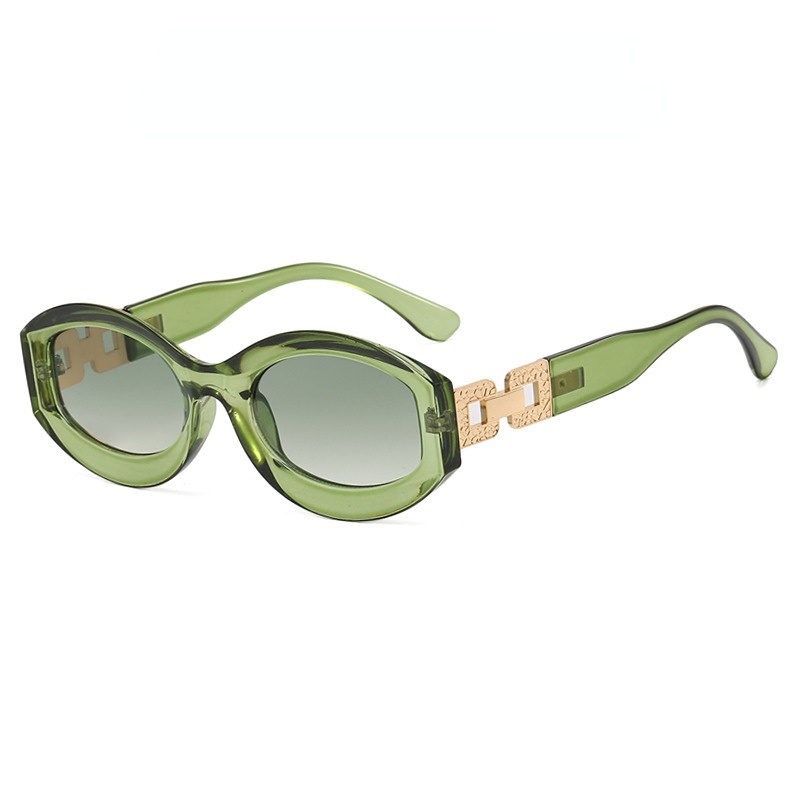 (AIMURUSI) COD Kính Râm Gọng Oval Nhỏ Không Đều Phong Cách Hip Hop Đường Phố