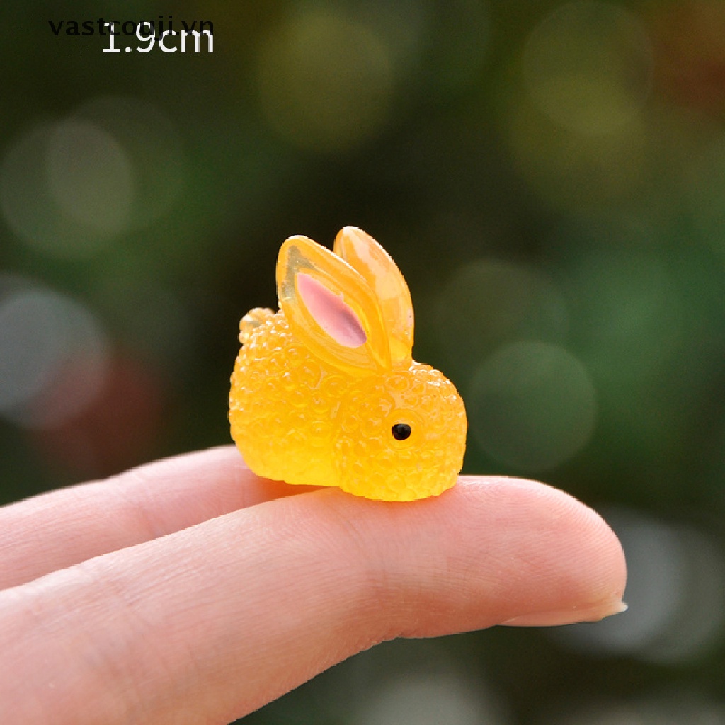 1 Mô Hình Thỏ VASTJI Mini Bằng Nhựa Phát Quang Trang Trí Tiểu Cảnh