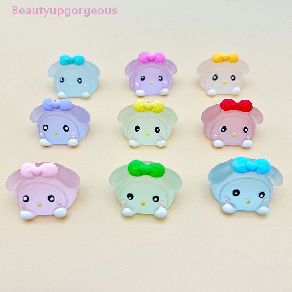 Set 2 Tượng Nhựa Phát Quang Hình Hoạt Hình Mini Dễ Thương Trang Trí Tiểu Cảnh