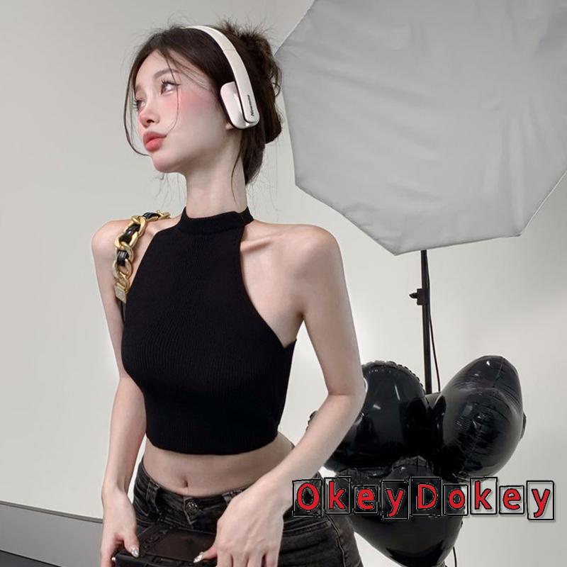 Áo Croptop Hở Lưng Bằng Lụa Lạnh Thời Trang Mùa Hè Cho Nữ