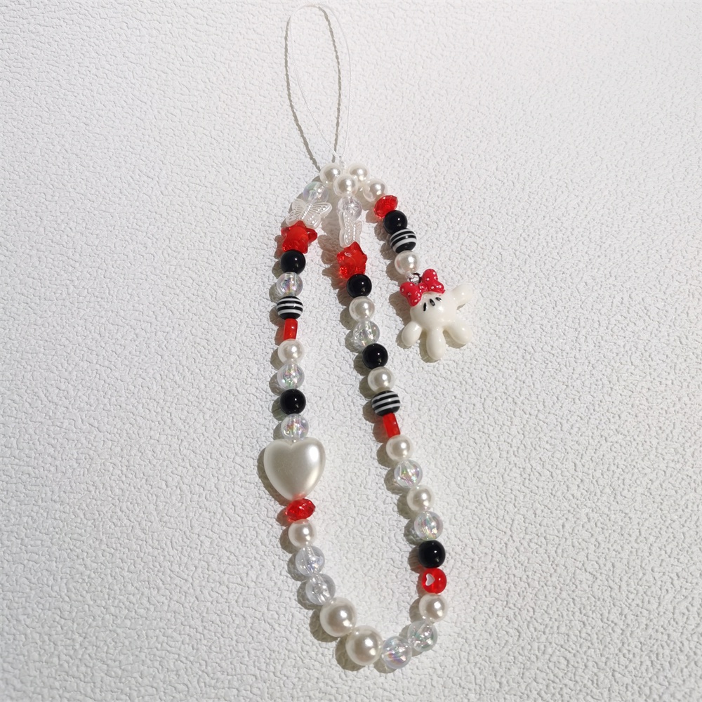 Dây Treo Điện Thoại Di Động Dạng Chuỗi Hạt Acrylic Nhiều Màu Chống Thất Lạc Hình Minnie Dễ Thương